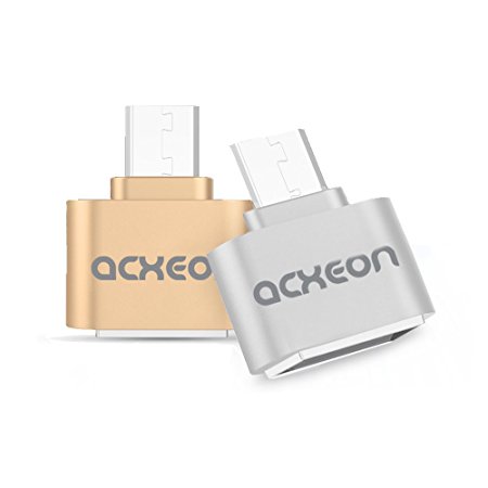 Acxeon Micro USB OTG to USB Adapter - Micro USB Male OTG to USB Female B Adapter - USB On The Go Adapter