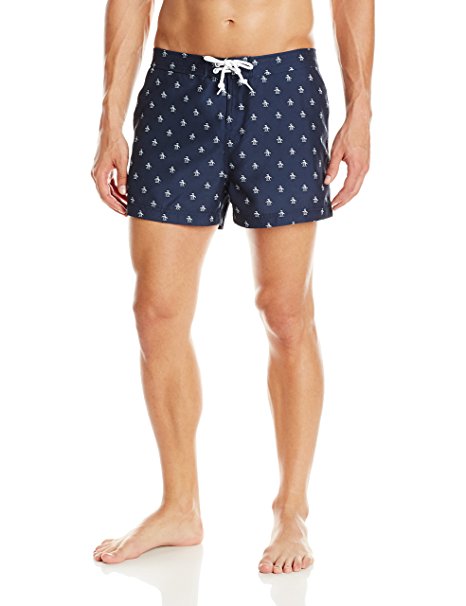 Original Penguin Men's All Over Penguin 3 Inch Swim Short