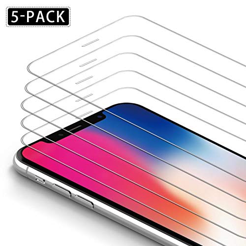 MOSBO [5-Pack] Screen Protector Compatible with iPhone Xs, iPhone X, 5.8 Inch Tempered Glass Screen Protector with Advanced Clarity, 3D Touch, Case Friendly