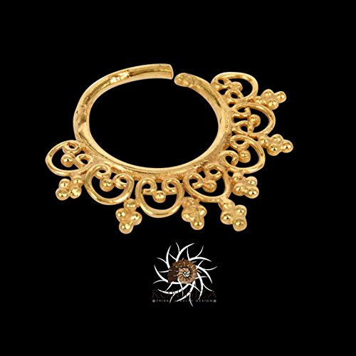 Gold Septum Ring - Septum Jewelry - Septum Piercing - 18G Septum Ring - Indian Septum Ring - Tribal Septum Ring G12