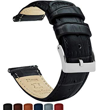 Barton Alligator Grain - Quick Release Leather Watch Bands - Choose Color - 18mm, 20mm or 22mm