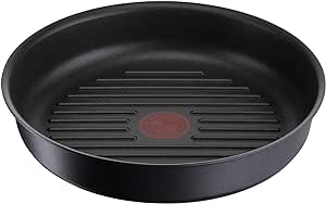 Tefal Ingenio Grillpfanne 26 cm, Induktion, Antihaftbeschichtung, Aluminiumguss, stapelbar, spülmaschinengeeignet, Eco Resist L8584004, Schwarz