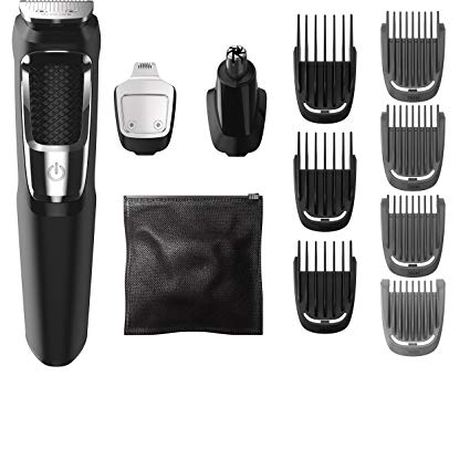 Philips Norelco Multigroom Series 3000, MG3750/50, Beard Face and Body Hair Trimmer for Men, 13 Attachments - NO BLADE OIL NEEDED