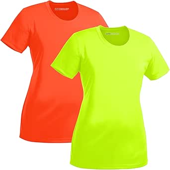 DRI-Equip Women's Neon Color High Visibility Athletic T-Shirts in Sizes S-4XL