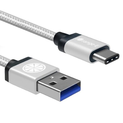 USB C to USB, iOrange-E USB 3.0 Type C 6.6 ft Braided Cable for Apple Macbook 12 inch, Google Nexus 6P, 5X, OnePlus 2, LG G5, ChromeBook Pixel, Nokia N1 Tablet, Lumia 950, 950xl and More, Silver