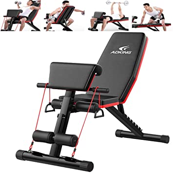 Home Gym Adjustable Weight Bench Foldable Workout Bench, Adjustable Sit Up Incline Abs Benchs Flat Fly Weight Press Fitness (Black)