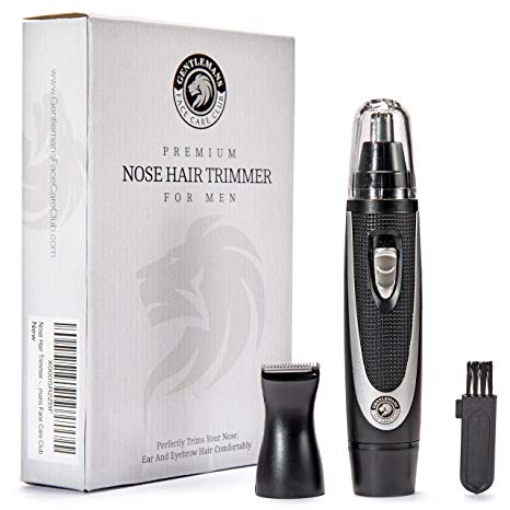 Premium Cordless Battery Powered Nose Hair Trimmer for Ears Eyebrows & Sideburns with Easy Clean Detachable Head   Water Resistant with Pain Free Vortex Technology - Full Money Back Lifetime Warranty