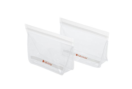 Full Circle ZipTuck 2 Snack Size Reusable Bags, Clear