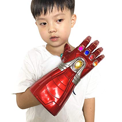 XXF Iron Man Infinity Gauntlet. Iron Man Infinity Glove led Stone Light Up Halloween Cosplay for Kids