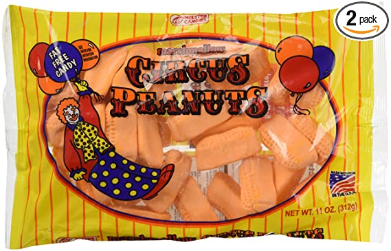 Melster Marshmallow Circus Peanuts (Pack of 2) 11 oz Bags