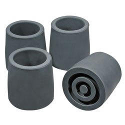 Top Glides Steel-Reinforced Rubber Style Walker Tips - Gray - 2 Pairs