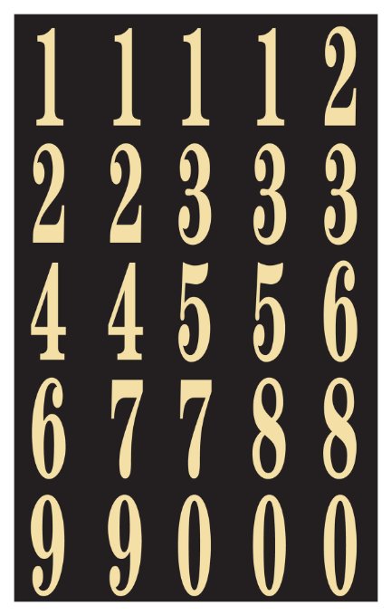 Hy-Ko MM-3N Self-Stick Numbers, 2", Black/Gold