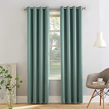 Sun Zero Becca Energy Efficient Grommet Curtain Panel, 40" x 63", Mineral