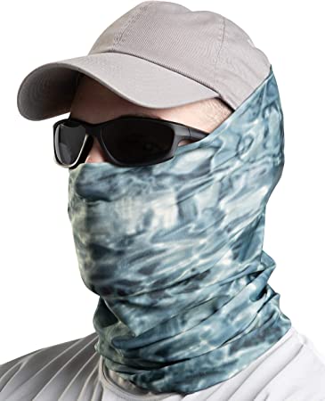Aqua Design Fishing Hunting Masks Neck Gaiters for Men and Youth: UPF 50  Sun Mask Protection: Camo Half Face Cover Balaclava Bandana