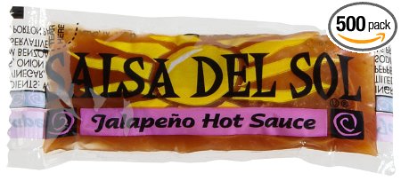 Salsa Del Sol Sauce Jalapeno Hot Sauce, 0.3125-Ounce Single Serve Packages (Pack of 500)