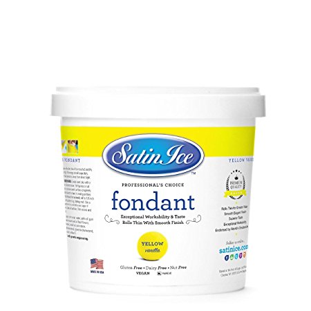 Satin Ice Rolled Fondant - Yellow - Vanilla,2 lb