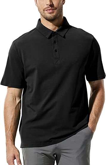 MIER Men's Polo Shirts Regular Fit Cotton Golf Shirt Soft Breathable Business Casual Collared Tshirts