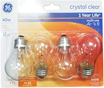 GE Ceiling Fan Bulb, 40W, 4pk