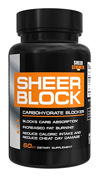 Extra Strength Carb Blocker – Healthy Weight Loss Support for Women and Men - White Kidney Bean and Green Tea Extract – Premium Non-GMO Diet Pills - 60ct - Block 2.0 from Sheer Strength Labs