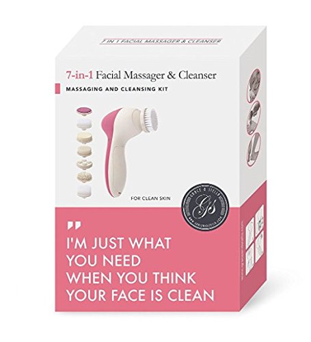 WOW Results! Portable 7-in-1 Electric Facial Spin Brush - Stimulate Collagen Growth Skincare Massager - Deep Cleaning Anti-aging Exfoliating - Powered cleansing brushes for both women and men | Perfect Valentine's Day Gift for Her/ Girlfriend/ Wife **As seen on Dragons Den**