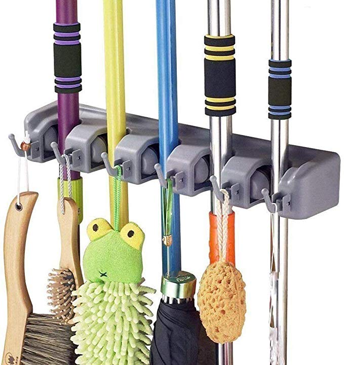 IN VACUUM Broom Holder Wall Mount, Mop and Broom Organizer Wall Mount for Garage Garden Kitchen Laundry Offices Tool Organizer
