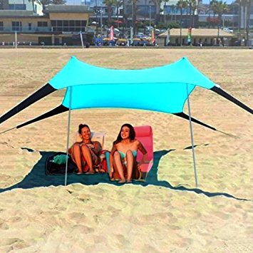 Sol ShadeTM Portable Easy Pop Up Beach Stretch Fabric Sun Shade Tent Canopy