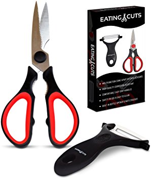 Best Kitchen Shears For Poultry, Chicken, Meat, Herbs, Vegetables, Fish. Heavy Duty Stainless Steel Multi Purpose Scissors Come Apart Gripi Sharp No Rust Left Handed Dishwasher Safe Lifetime Warranty