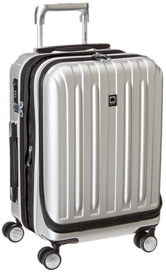 Delsey Luggage Helium Titanium International Carry-On EXP Spinner Trolley Silver