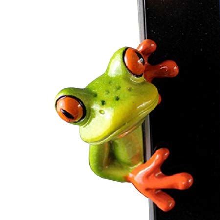 Secaden Resin Creative 3D Craft Frog Decoration Office Desk Computer Decoration Gift (Side Style)