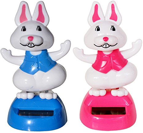 Solar Dancing BUNNY - Set of 2 (Blue & Pink) – in Bubble Packages
