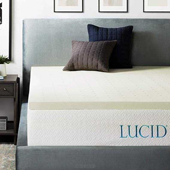 Lucid by LinenSpa Ventilated Memory Foam Mattress Topper 3-Year Warranty, 2-Inch(King Size)