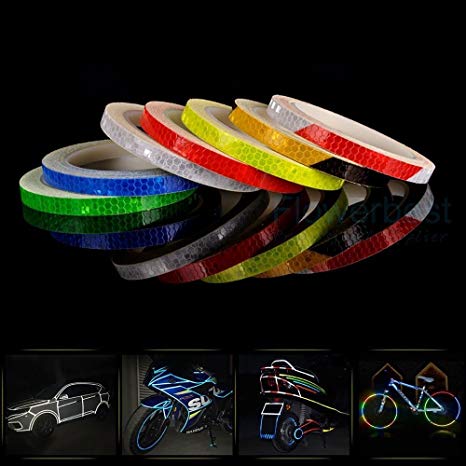 AM Safety Reflective Warning Lighting Sticker Adhesive Tape Roll Strip. for Beautify Bicycle Bike Decoration