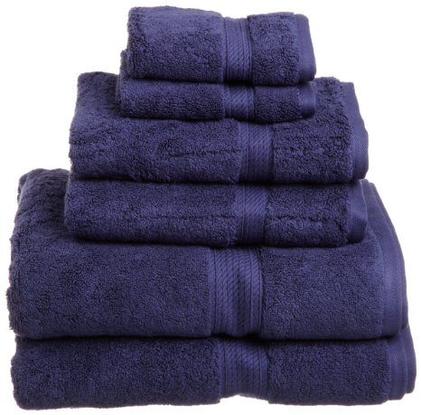 Superior 900 Gram Egyptian Cotton 6-Piece Towel Set, Navy Blue