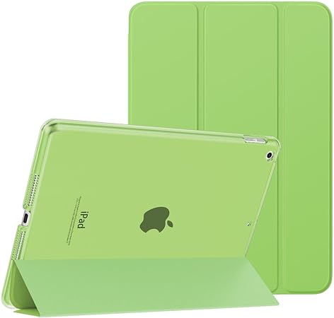 MoKo Case for iPad 10.2 iPad 9th Generation 2021/ iPad 8th Generation 2020/ iPad 7th Generation 2019, Slim Stand Hard Back Shell Smart Cover Case for iPad 10.2 inch, Auto Wake/Sleep, Sharp Green