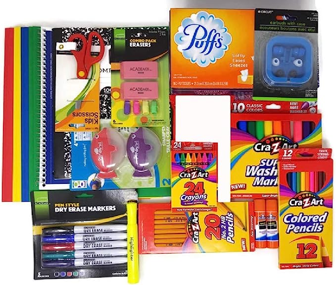 Back to School Supplies Bundle for Pre-K, Kindergarten, 1st, 2nd, 3rd Grade (12)