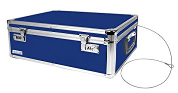 Vaultz Locking Storage Chest, 19 x 6.5 x 13.5 Inches, Blue (VZ00167)