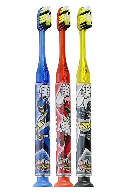 Gum Power Rangers Timer Light Toothbrush - Soft (3 Pack)