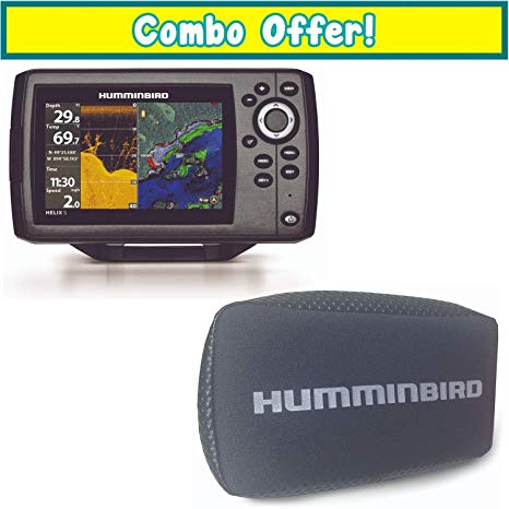 Humminbird Combo 410220-1 Helix 5, Chirp Di GPS G2, and Black Neoprene Unit Cover