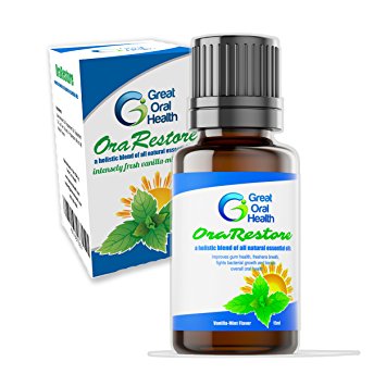 OraRestore All Natural Gum and Breath Treatment ~ Dentist Formulated And Recommended ~ All Natural Essential Oil Liquid Toothpaste For Receding Gums~Extra Strength Tooth Oil~83 Page eBook Included!