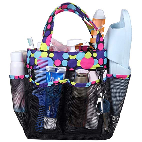 Giway Multicolor Mesh Shower Totes, Large Capacity Camping Shower Caddy, Portable Shower Organizer