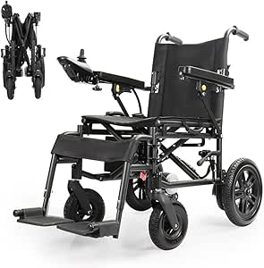 Electric wheelchair for Senior, adult intelligent all-terrain wheelchair, 500W strong power, 264Lbs Max load, 12Ah lithium battery, 9mi of driving range,strong and durable,easy to control,easy to fold