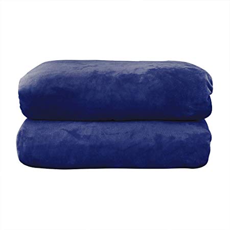 9.8 Newton Warm Weighted Blanket, Various Sizes for Children and Men, Soft Minky Fabric with Glass Beads, 48”×72” - 20lbs Navy Blue.