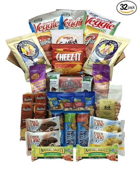 Healthy Snacks for Adults Individually Wrapped - College Students or Military 32 Count Bundle