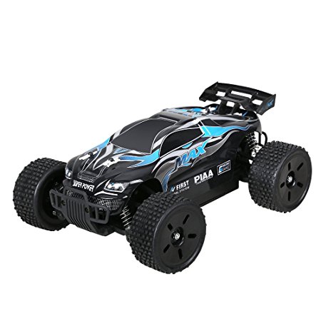 Holy Stone HS007 Remote Control Car High Speed Off-Road RC Racing Truck 1/16 2.4G 4WD RTR Includes Bonus Battery, Color Blue