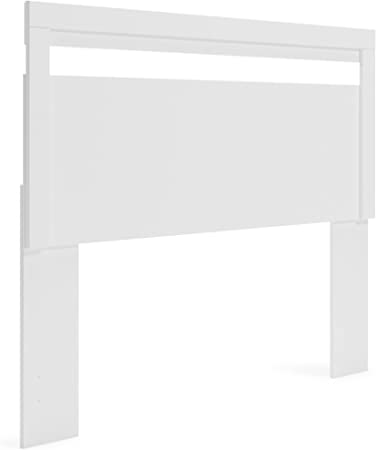 Signature Design by Ashley Flannia Modern Panel Headboard ONLY, Queen, White