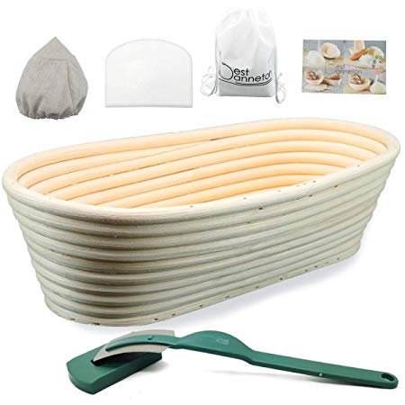 11 Inch Oval Bread Proofing Basket .Banneton proofing basket .Bread Basket Bread lame Dough Scraper  Proofing Cloth Liner for Sourdough Bread Baking Tools for Home Baker