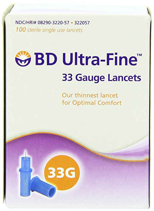 BD Ultra-Fine 33 Gauge Lancets - 100 Count Box
