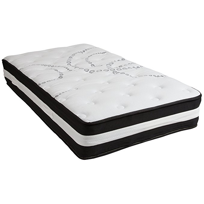 Flash Furniture Capri Comfortable Sleep 12 Inch Foam and Pocket Spring Mattress, Twin in a Box