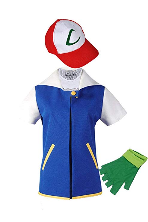 WOTOGOLD Anime Trainer Costume Hoodie Cosplay Jacket Gloves Hat Sets