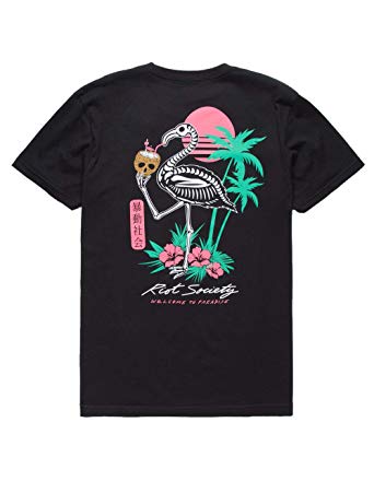 Riot Society Tropical Flamingo Black T-Shirt